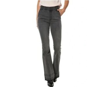 Juicy Couture Malibu Jeans Pull On Flared Raw Hem Gray Stretch Denim Pant 30 Y2K